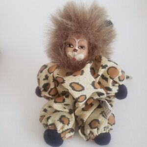 Springford Inc Vintage Animal Print Hand Painted Face Doll